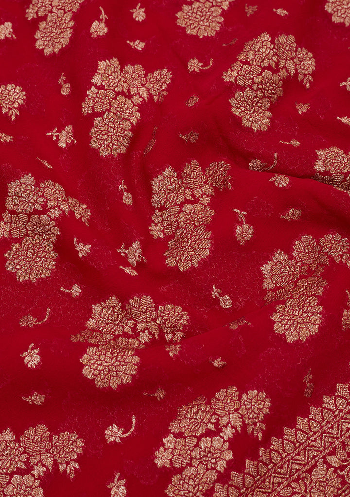Red Zariwork Pure Silk Saree