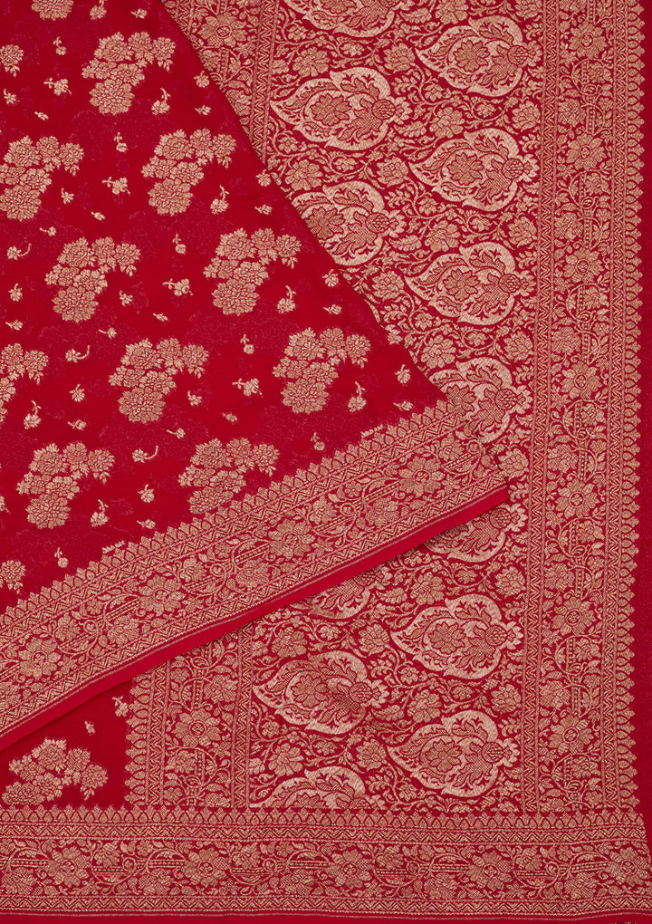 Red Zariwork Pure Silk Saree
