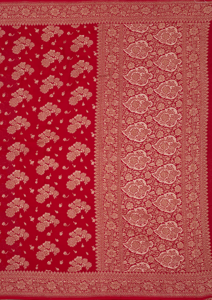 Red Zariwork Pure Silk Saree