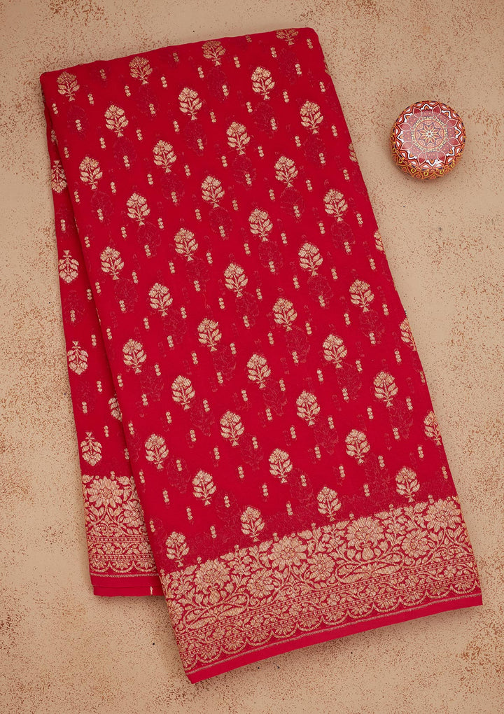 Red Zariwork Pure Silk Saree