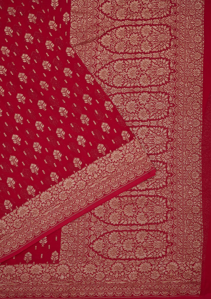 Red Zariwork Pure Silk Saree