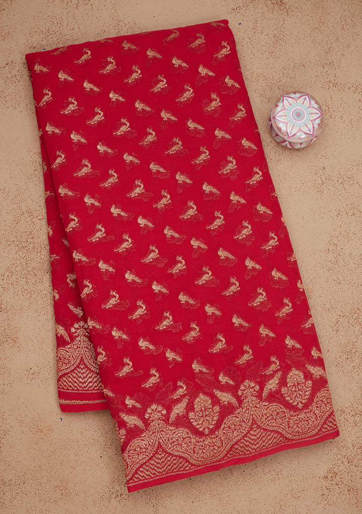 Red Zariwork Pure Silk Saree