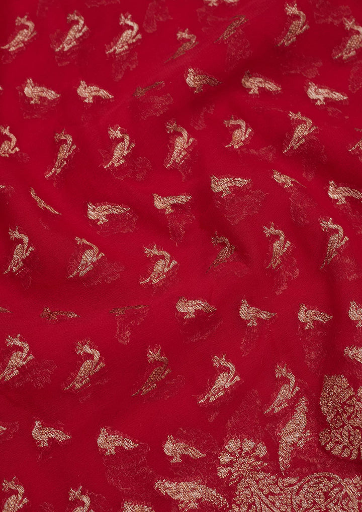 Red Zariwork Pure Silk Saree