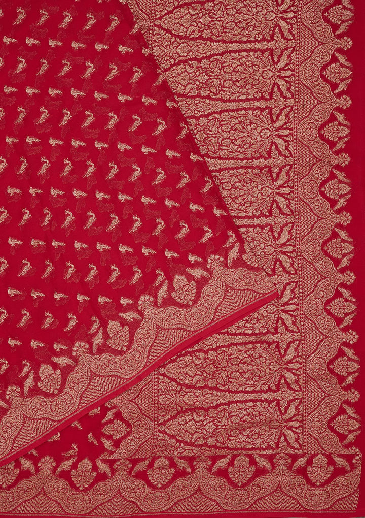 Red Zariwork Pure Silk Saree