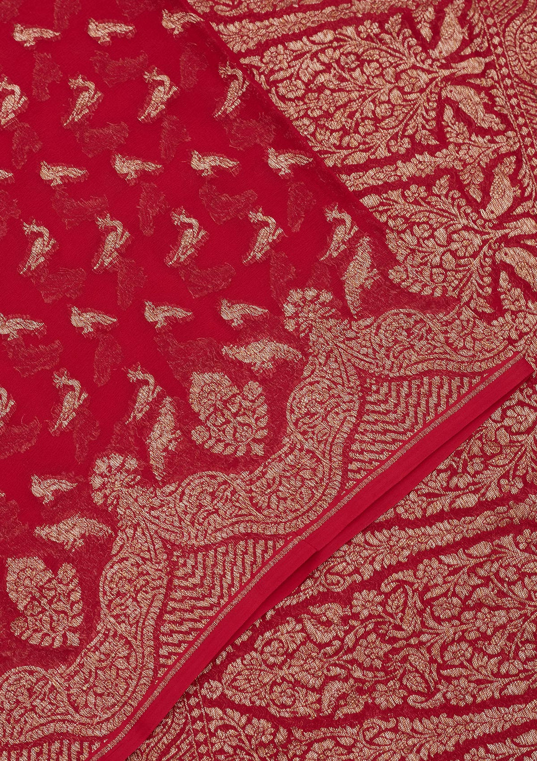 Red Zariwork Pure Silk Saree
