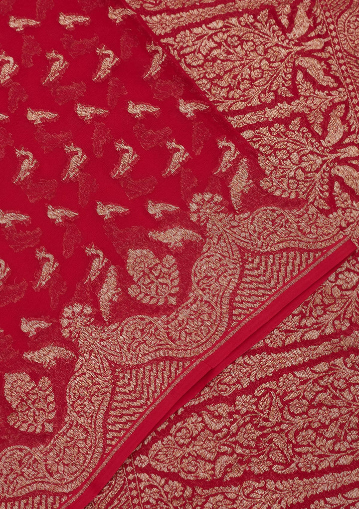 Red Zariwork Pure Silk Saree