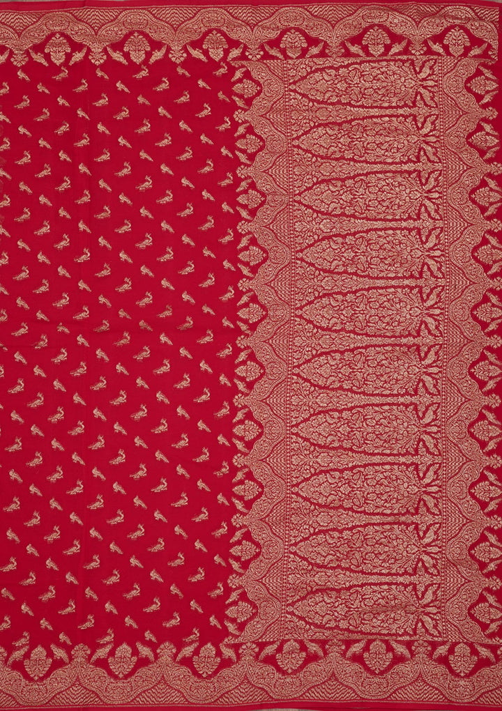 Red Zariwork Pure Silk Saree