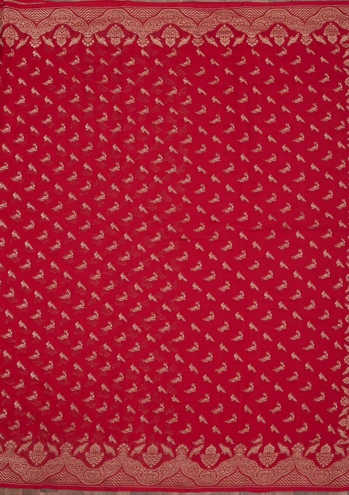 Red Zariwork Pure Silk Saree