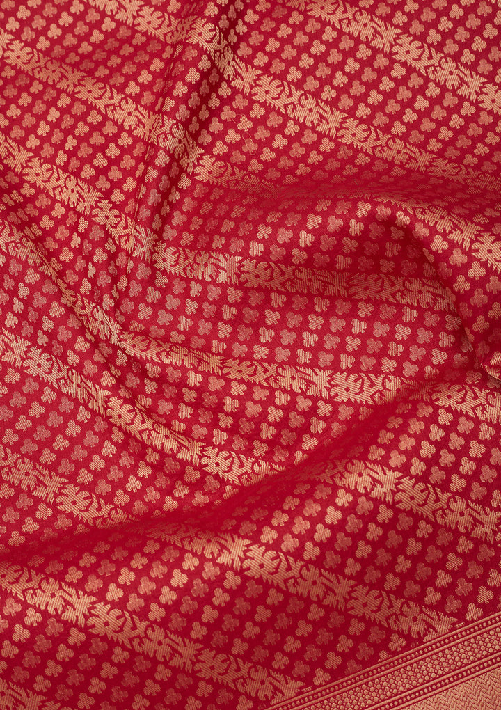 Red Zariwork Pure Silk Saree