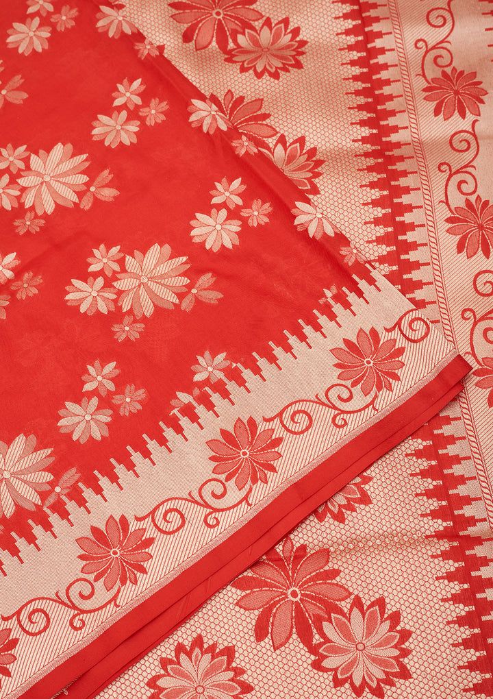 Red Zariwork Pure Silk Saree