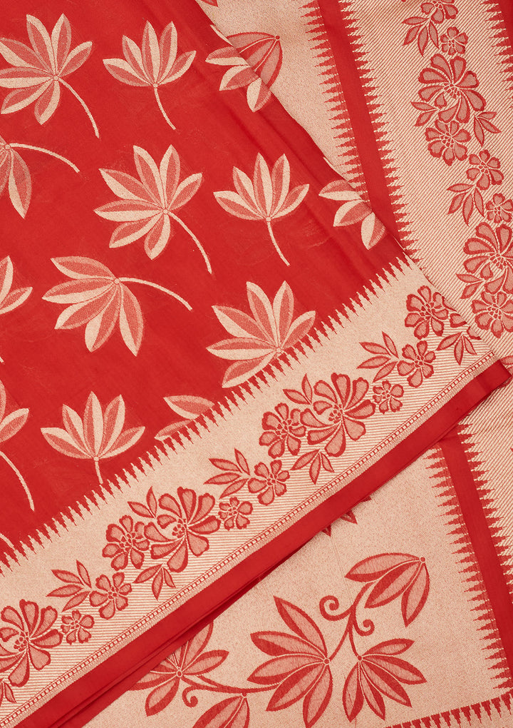 Red Zariwork Pure Silk Saree