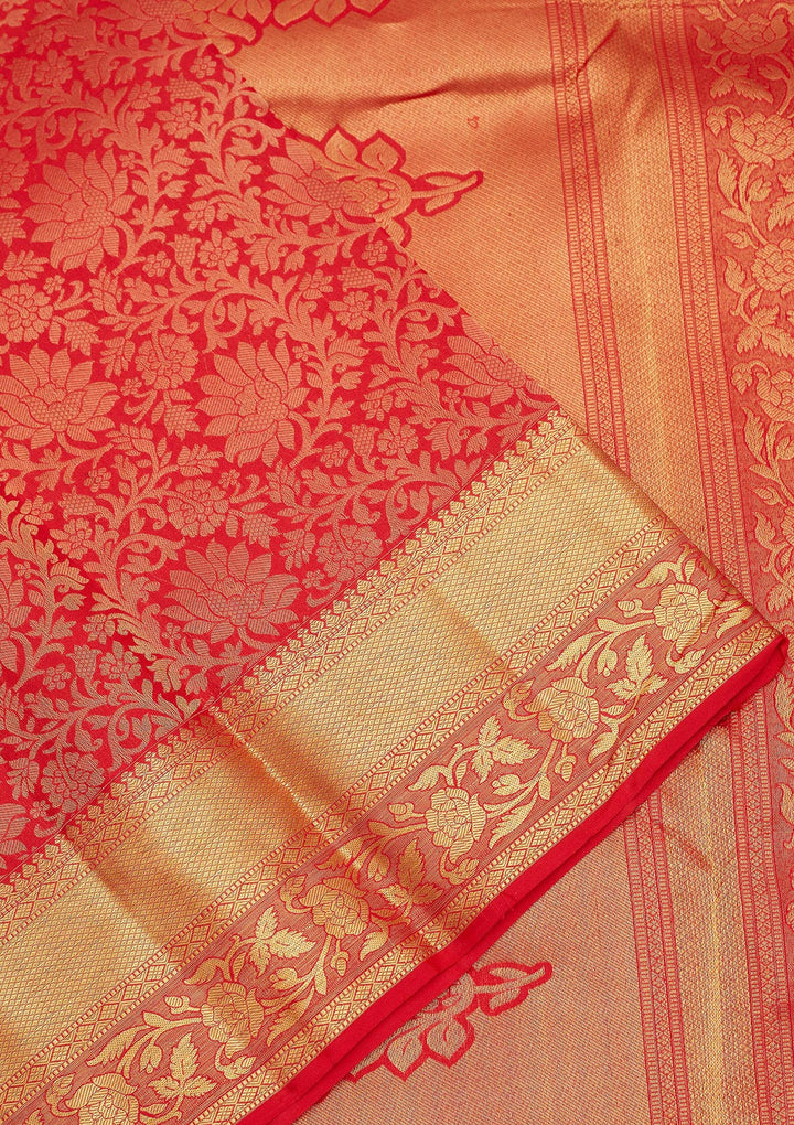 Red Zariwork Pure Silk Saree