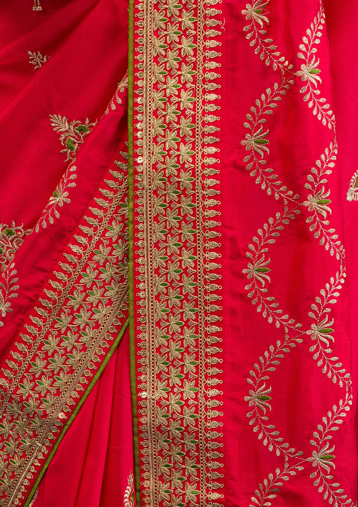 Red Zariwork Raw Silk Saree