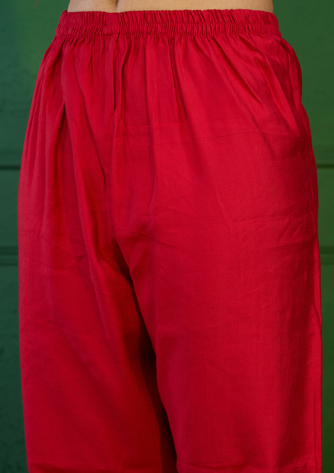 Red Zariwork Semi Crepe Readymade Salwar Suit