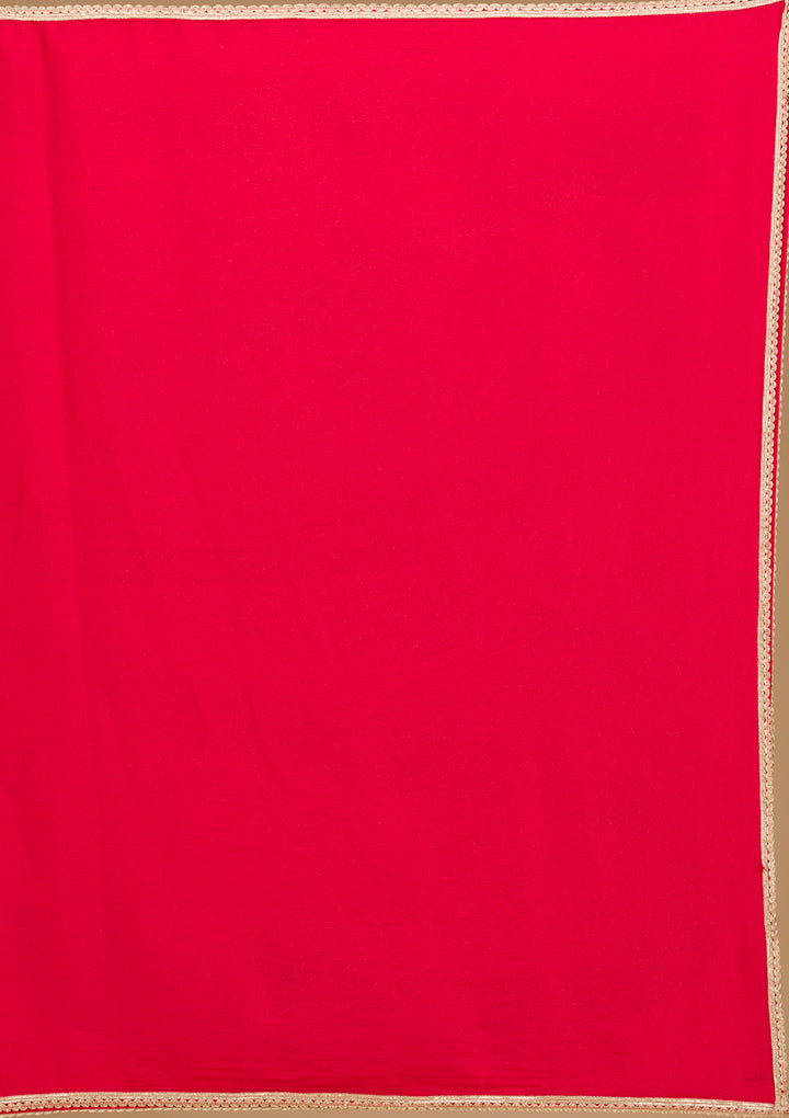 Red Zariwork Semi Crepe Readymade Salwar Suit