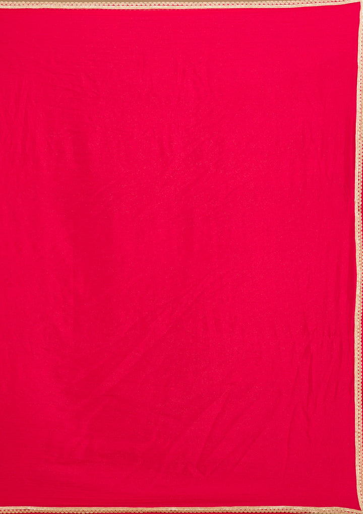Red Zariwork Semi Crepe Readymade Salwar Suit