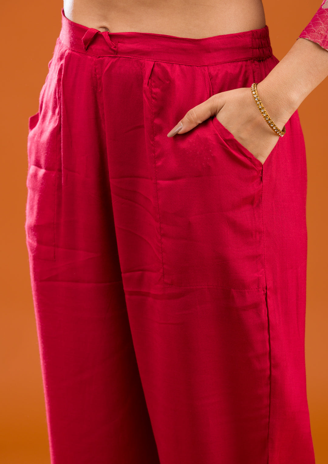 Red Zariwork Semi Crepe Readymade Salwar Suit