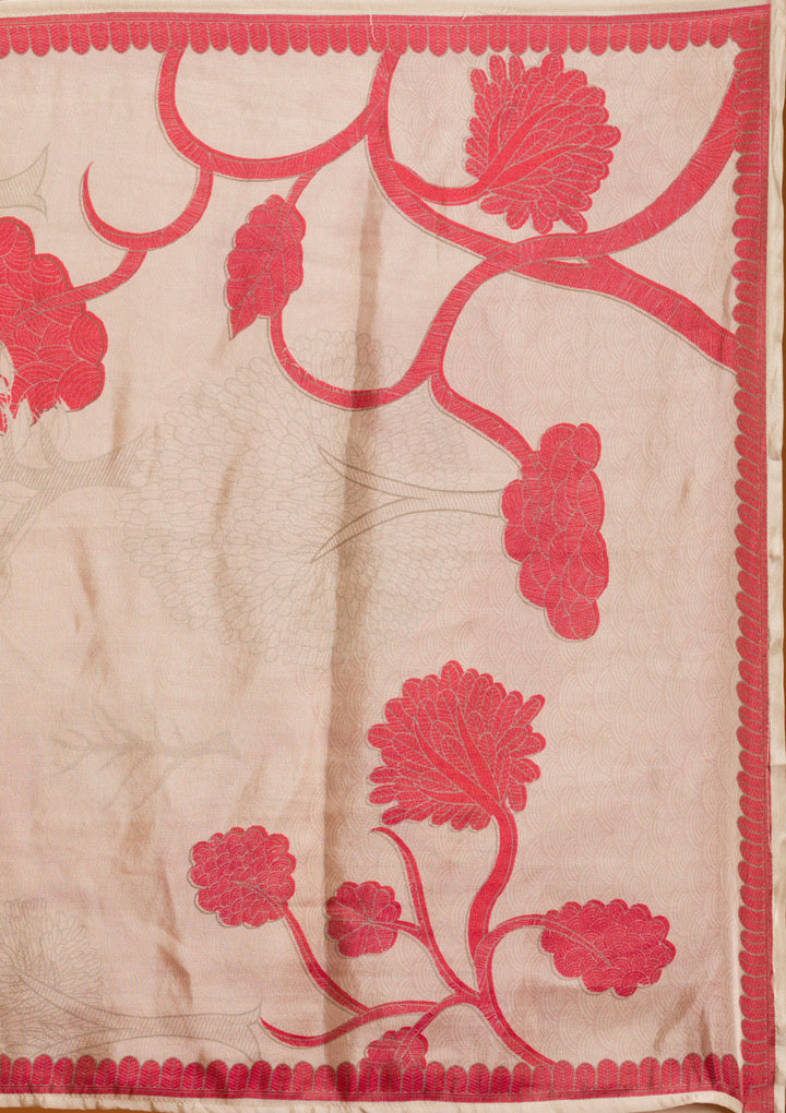 Red Zariwork Semi Crepe Readymade Salwar Suit