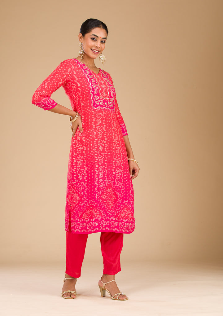 Red Zariwork Semi Crepe Readymade Salwar Suit