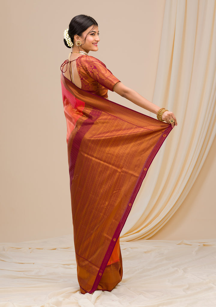 Red Zariwork Soft Silk Saree