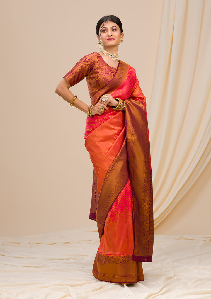 Red Zariwork Soft Silk Saree