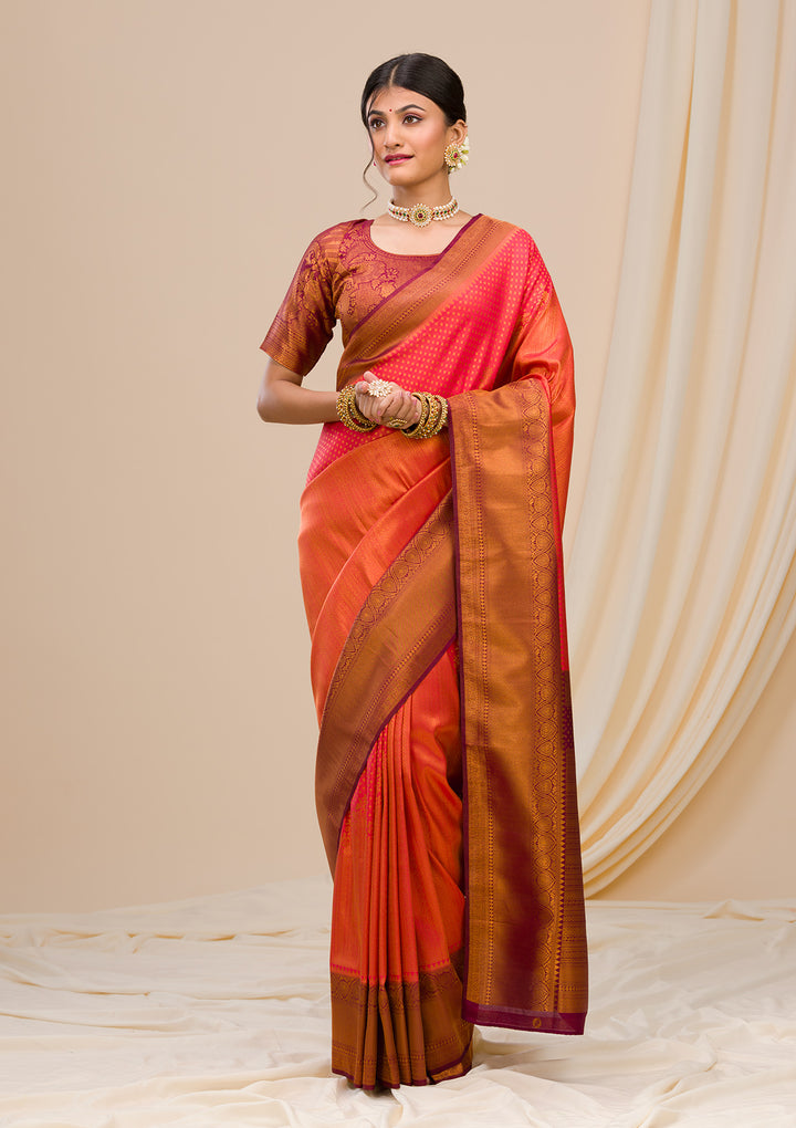 Red Zariwork Soft Silk Saree