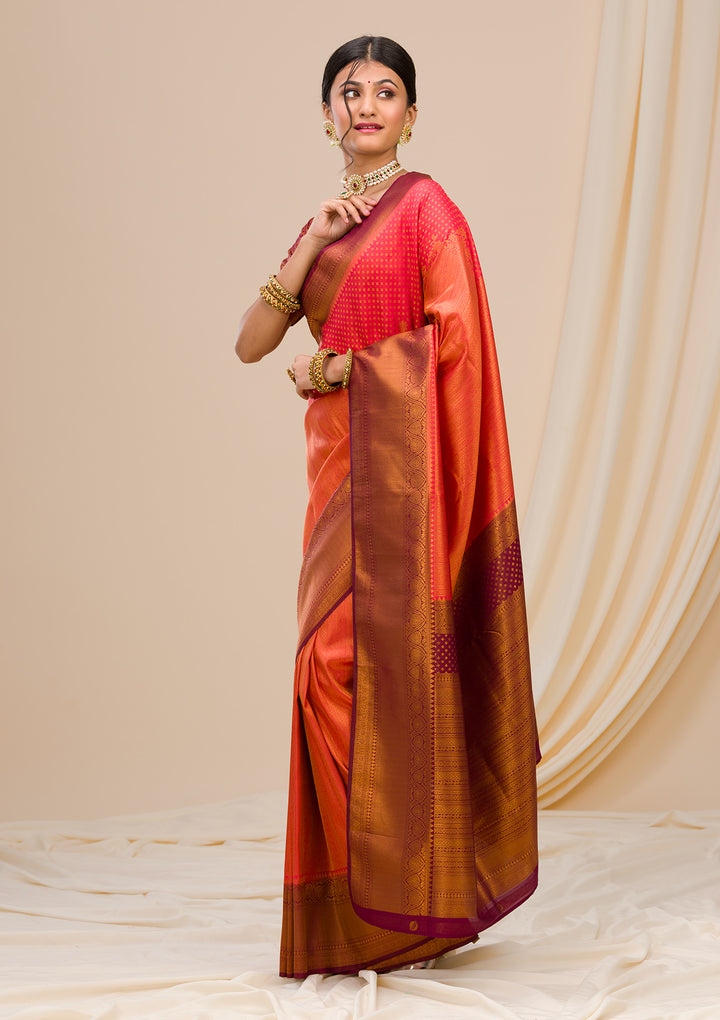 Red Zariwork Soft Silk Saree