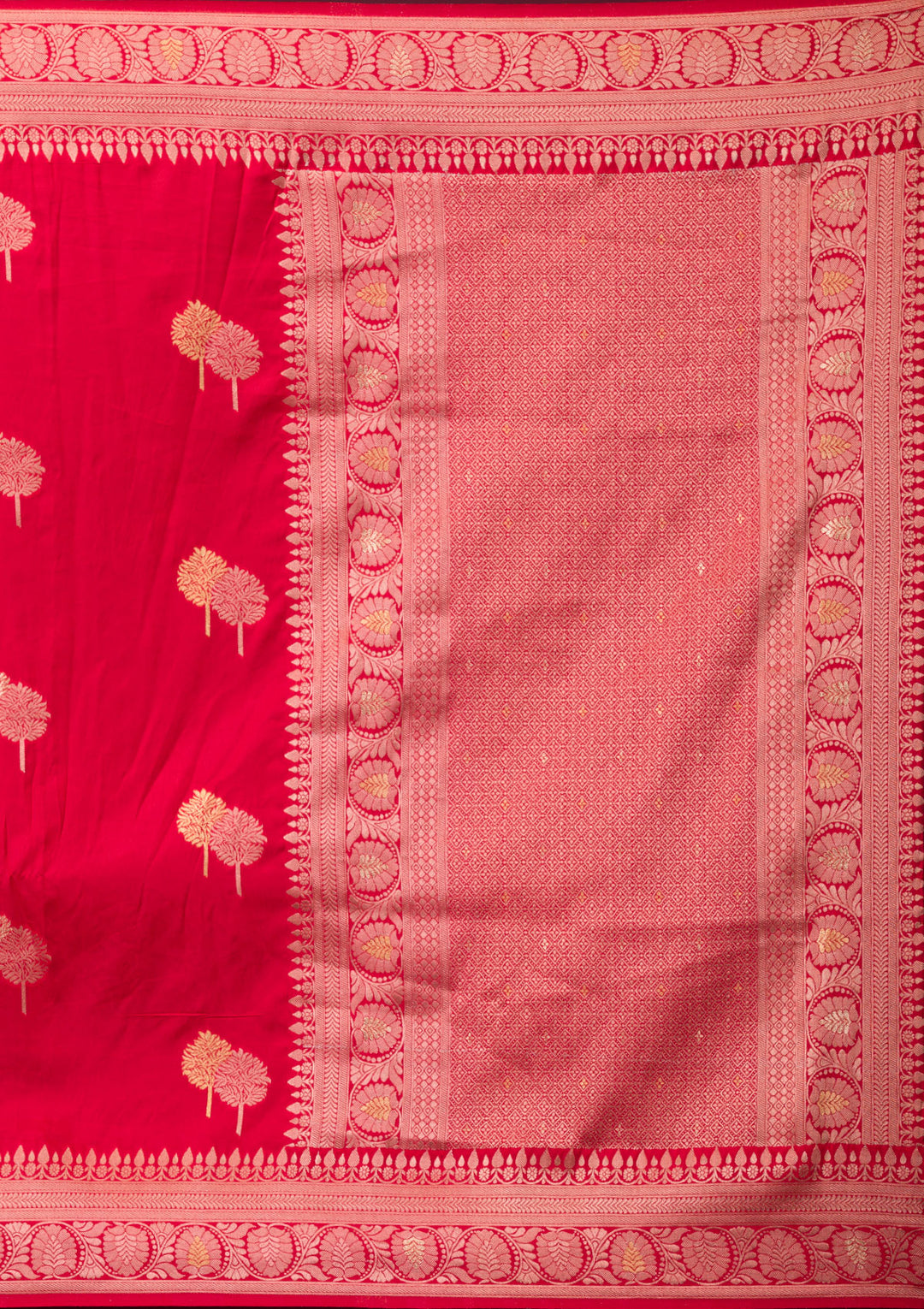 Red Zariwork Soft Silk Saree