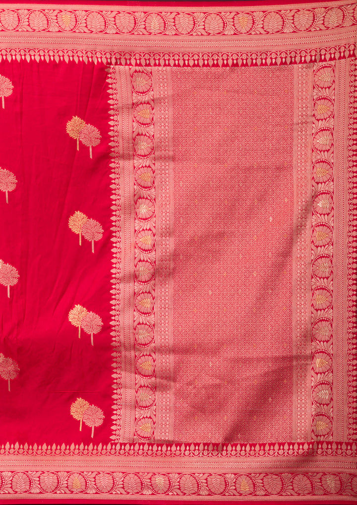 Red Zariwork Soft Silk Saree