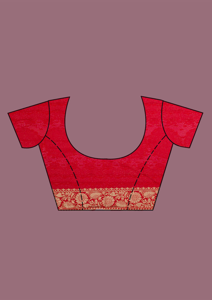Red Zariwork Soft Silk Saree