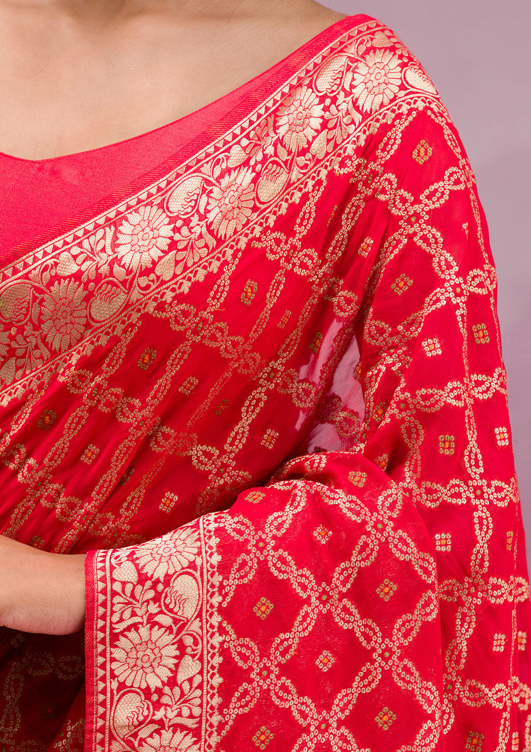 Red Zariwork Soft Silk Saree