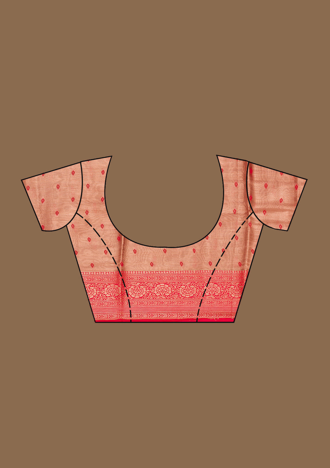 Red Zariwork Tissue Saree-Koskii