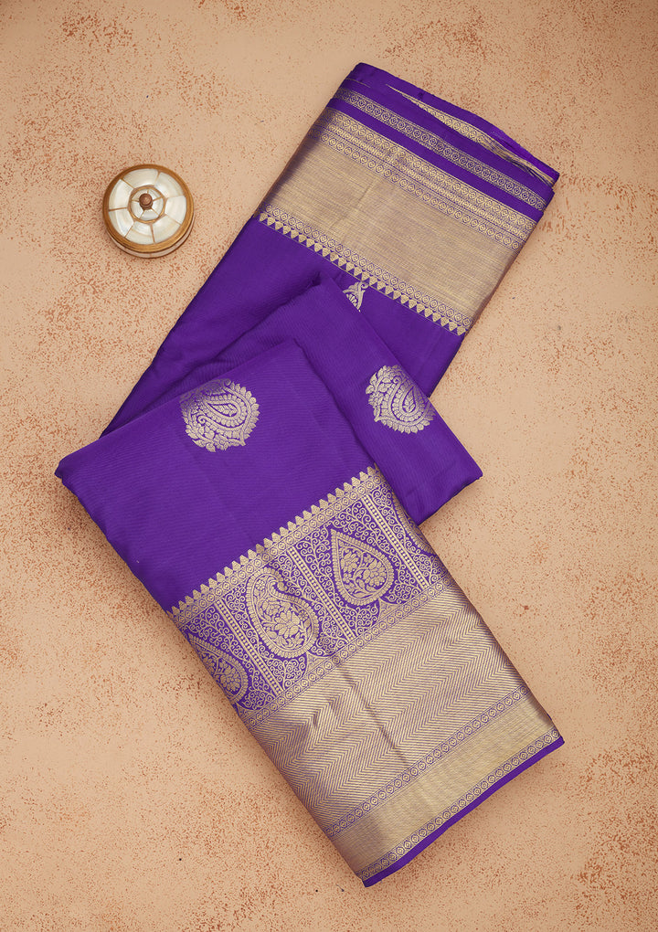 Royal Blue Zariwork Pure Silk Saree