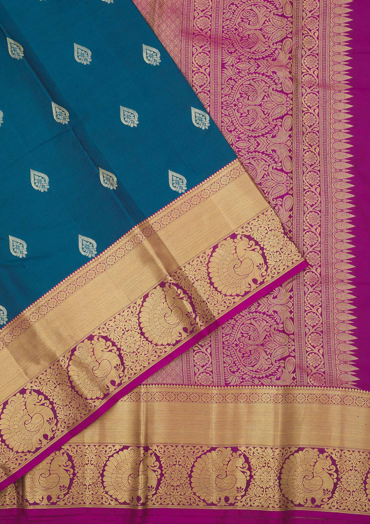 Royal Blue Zariwork Pure Silk Saree
