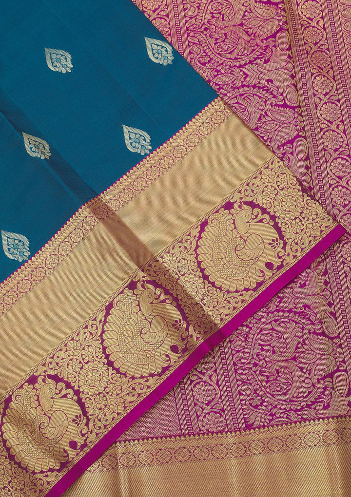 Royal Blue Zariwork Pure Silk Saree