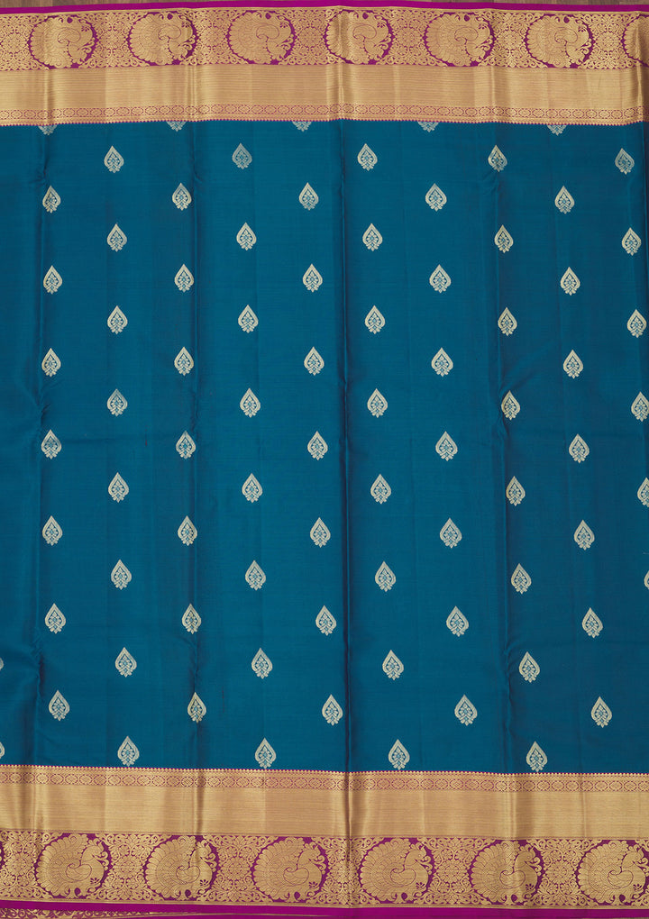 Royal Blue Zariwork Pure Silk Saree