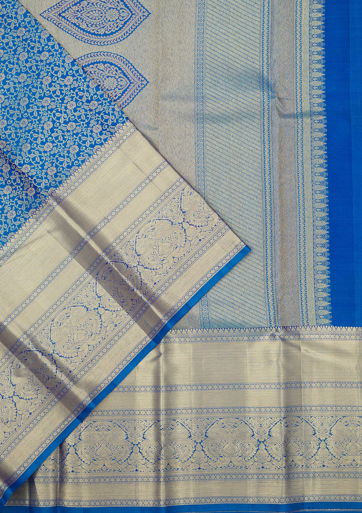 Royal Blue Zariwork Pure Silk Saree
