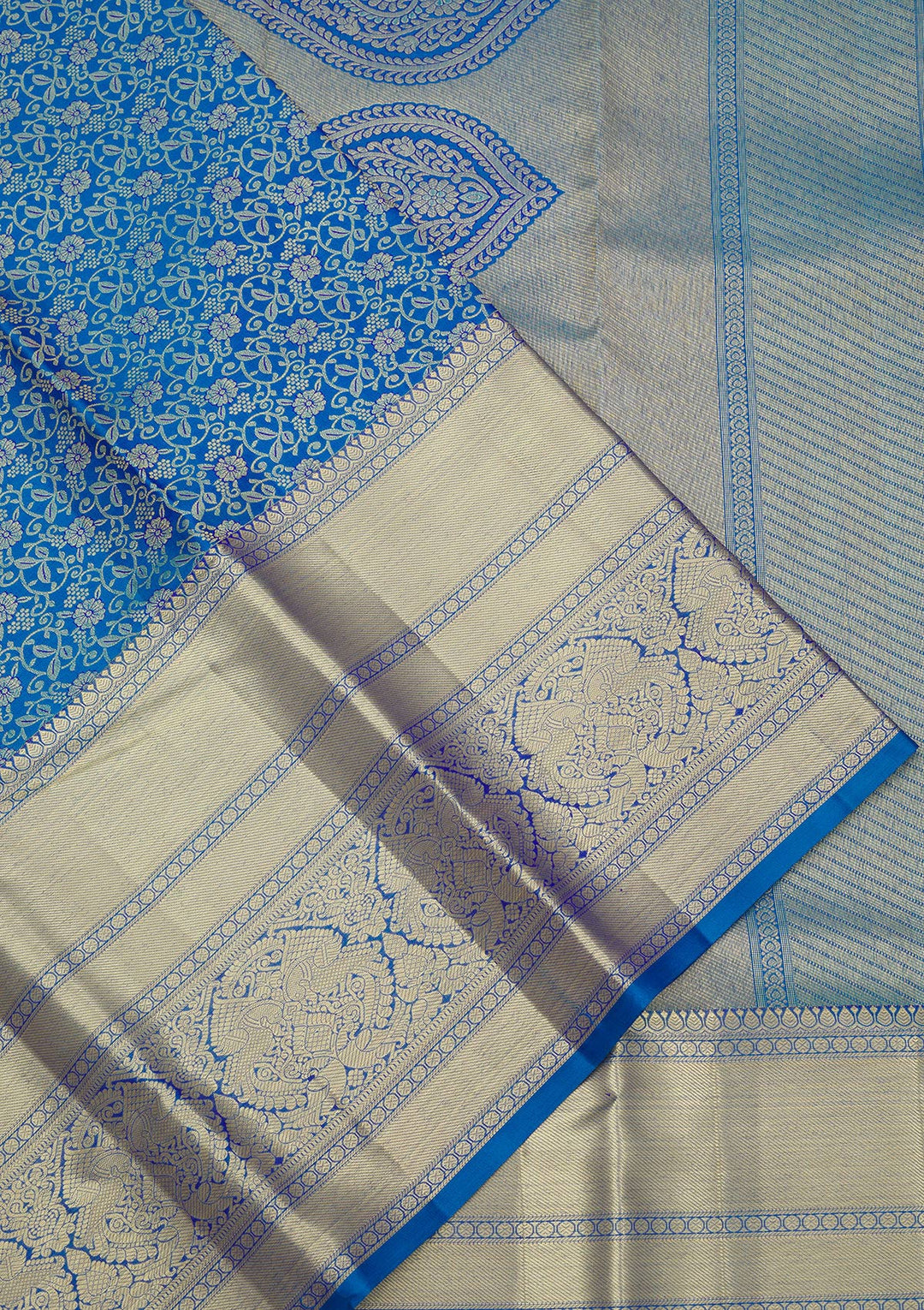 Royal Blue Zariwork Pure Silk Saree