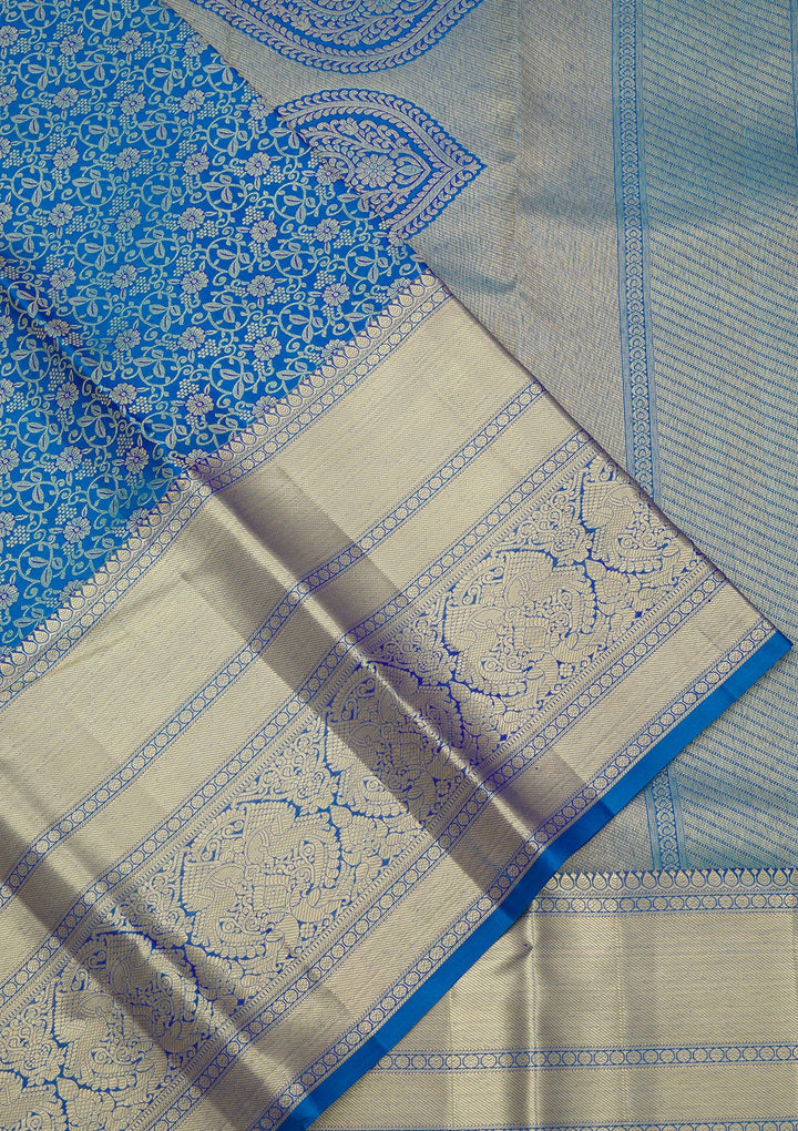 Royal Blue Zariwork Pure Silk Saree