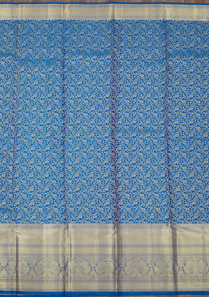 Royal Blue Zariwork Pure Silk Saree