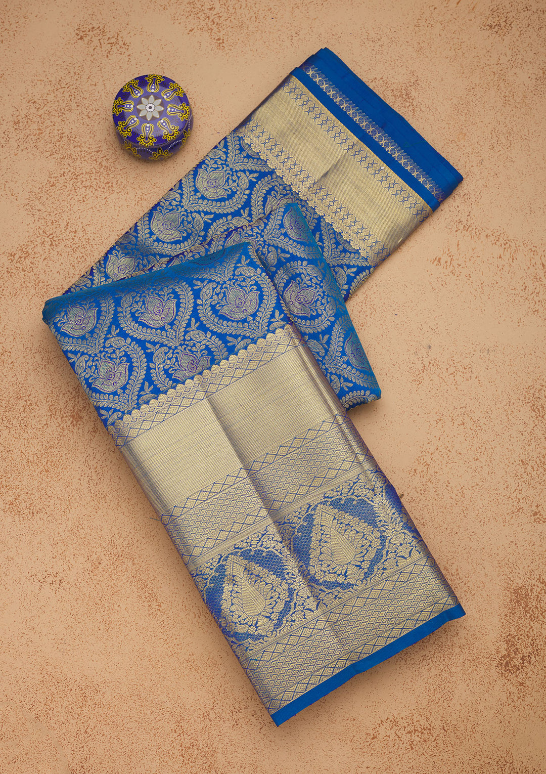 Royal Blue Zariwork Pure Silk Saree