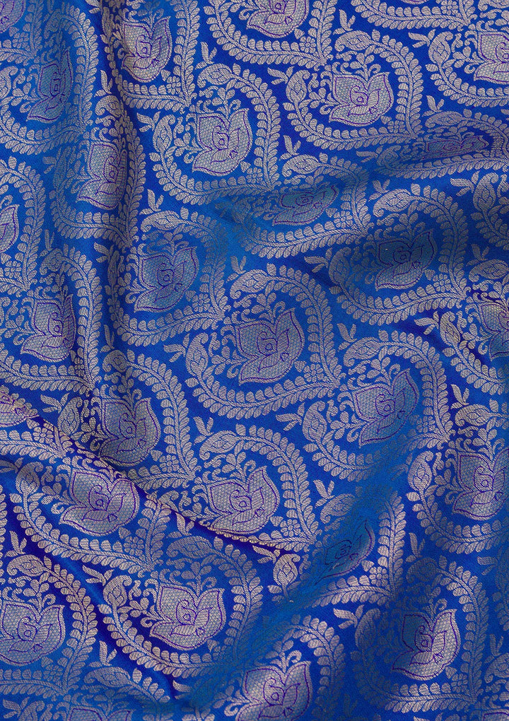 Royal Blue Zariwork Pure Silk Saree