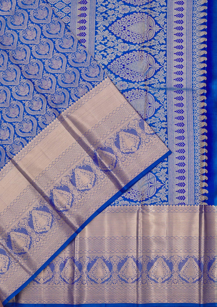 Royal Blue Zariwork Pure Silk Saree