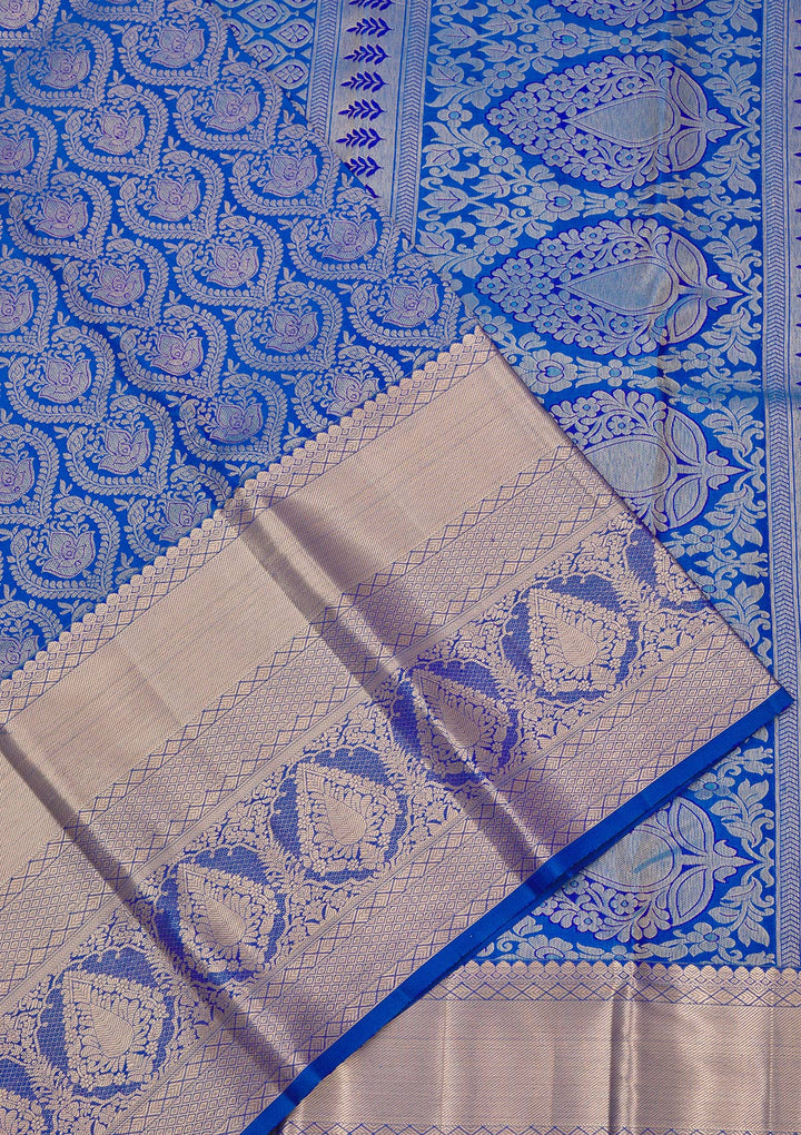 Royal Blue Zariwork Pure Silk Saree