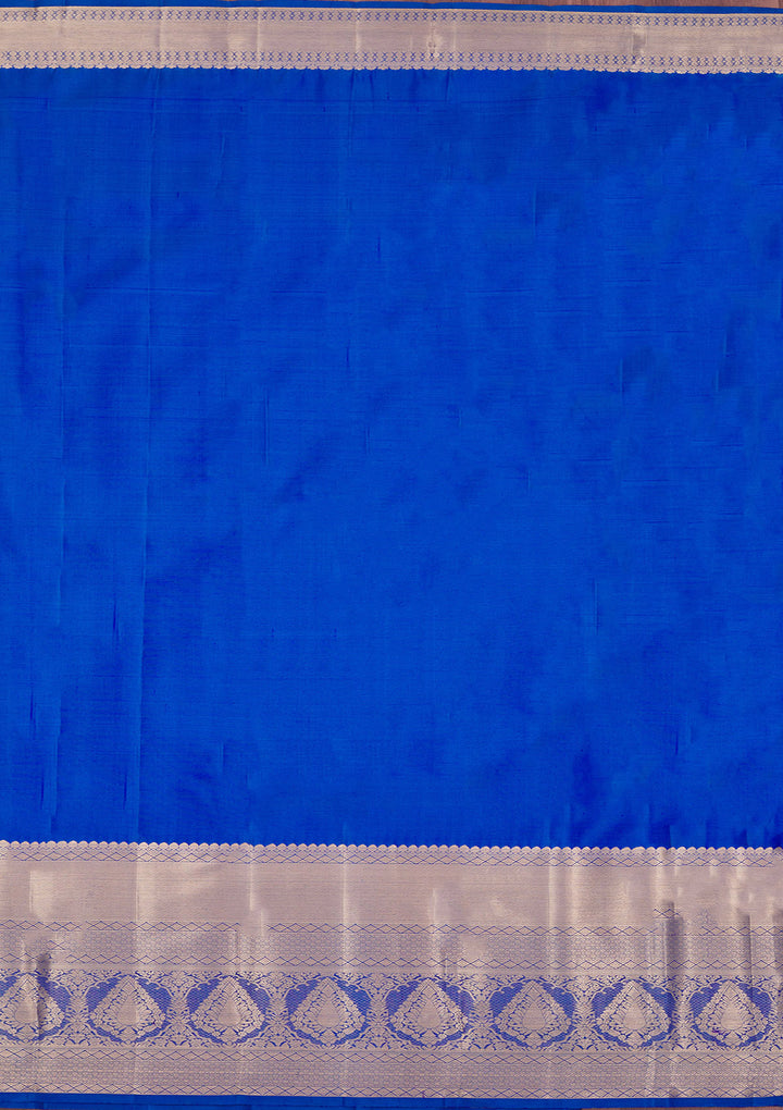 Royal Blue Zariwork Pure Silk Saree