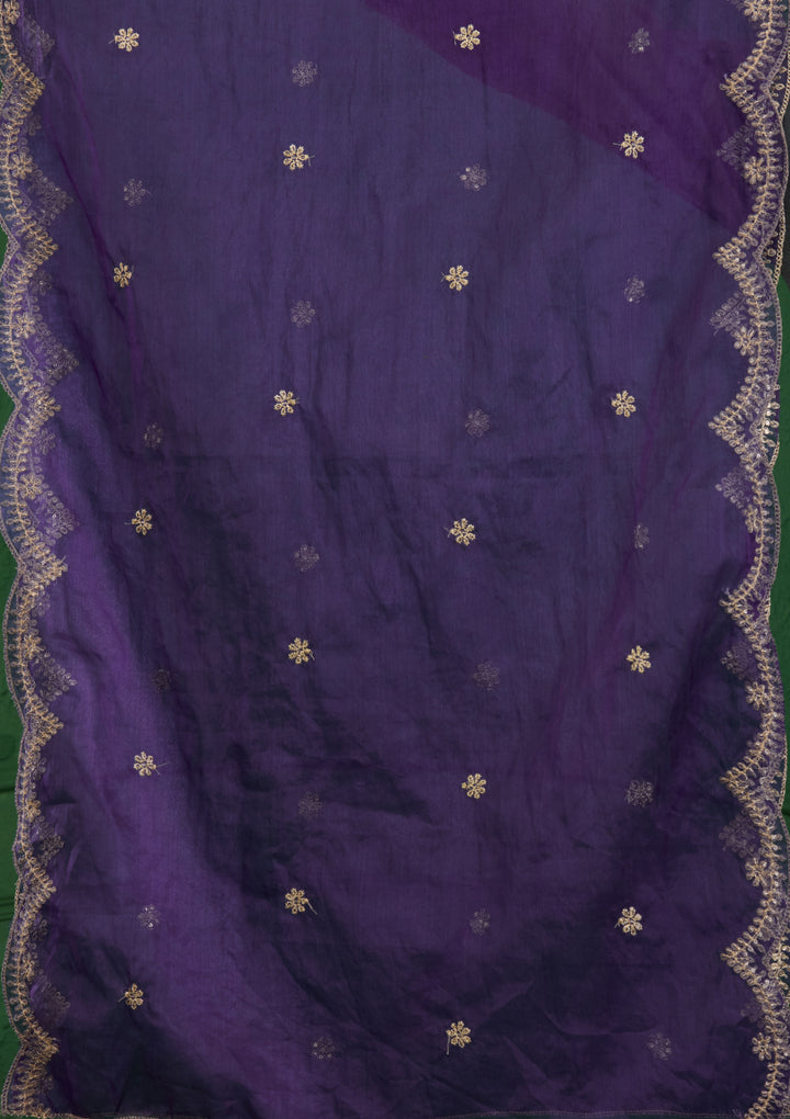 Royal Blue Zariwork Semi Crepe Readymade Salwar Suit