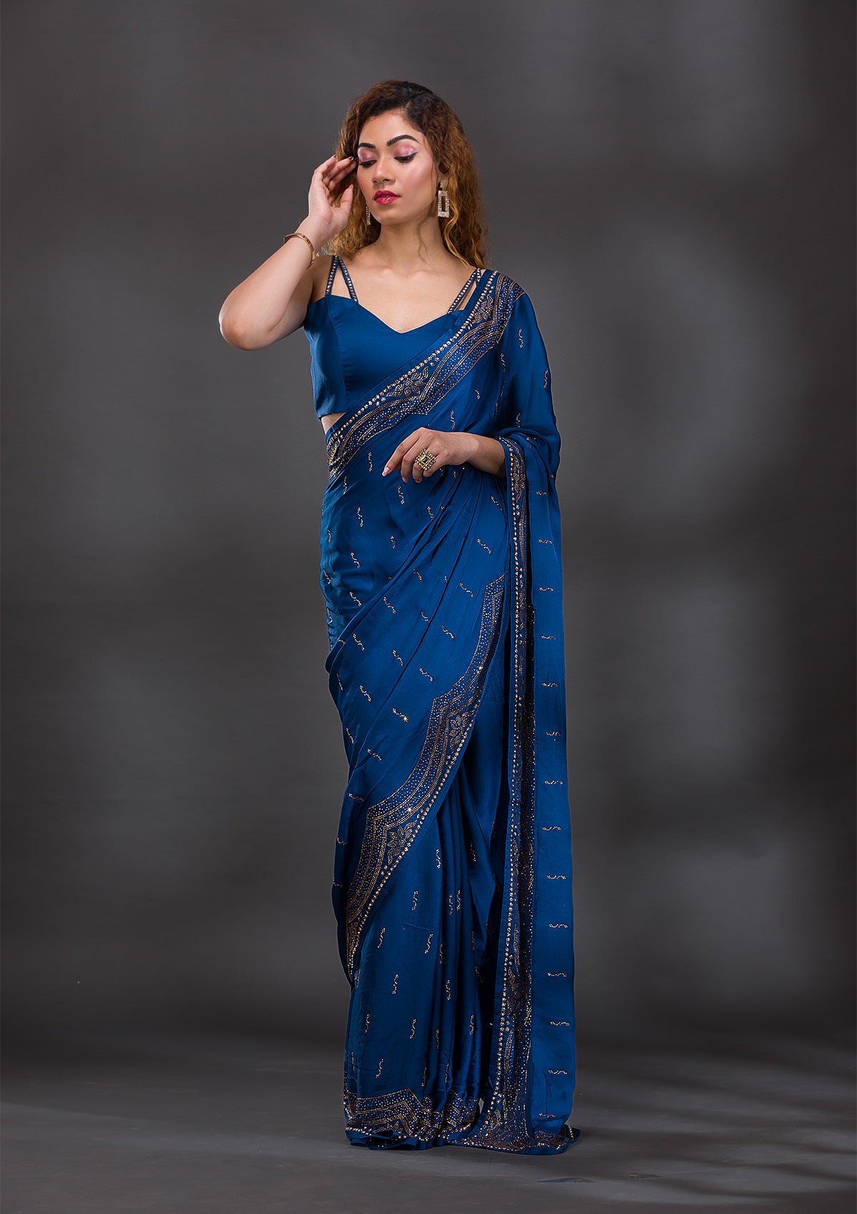royal blue designer silk saree 2316 | Designer silk sarees, Saree designs,  Party wear sarees
