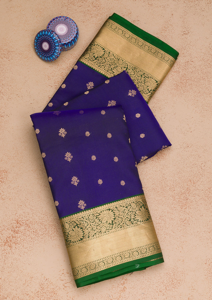 Royal Blue Zariwork Pure Silk Saree