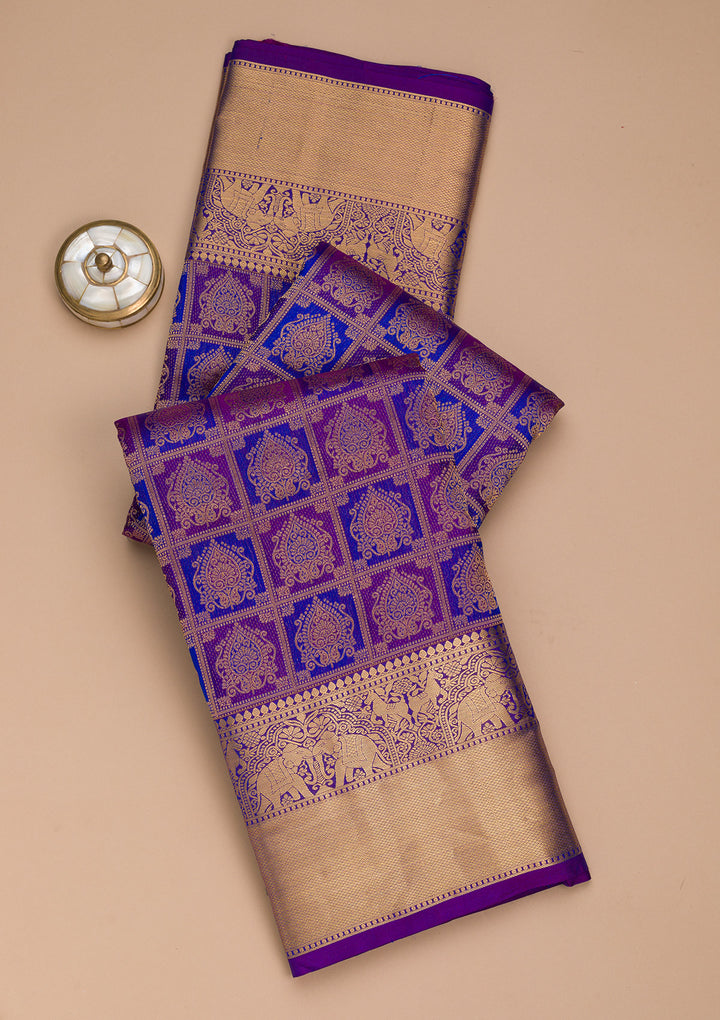 Purple Zariwork Pure Silk Saree