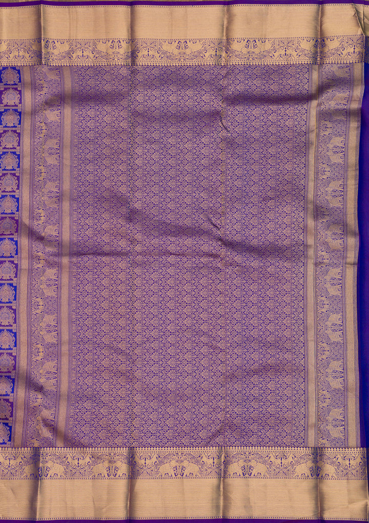 Purple Zariwork Pure Silk Saree